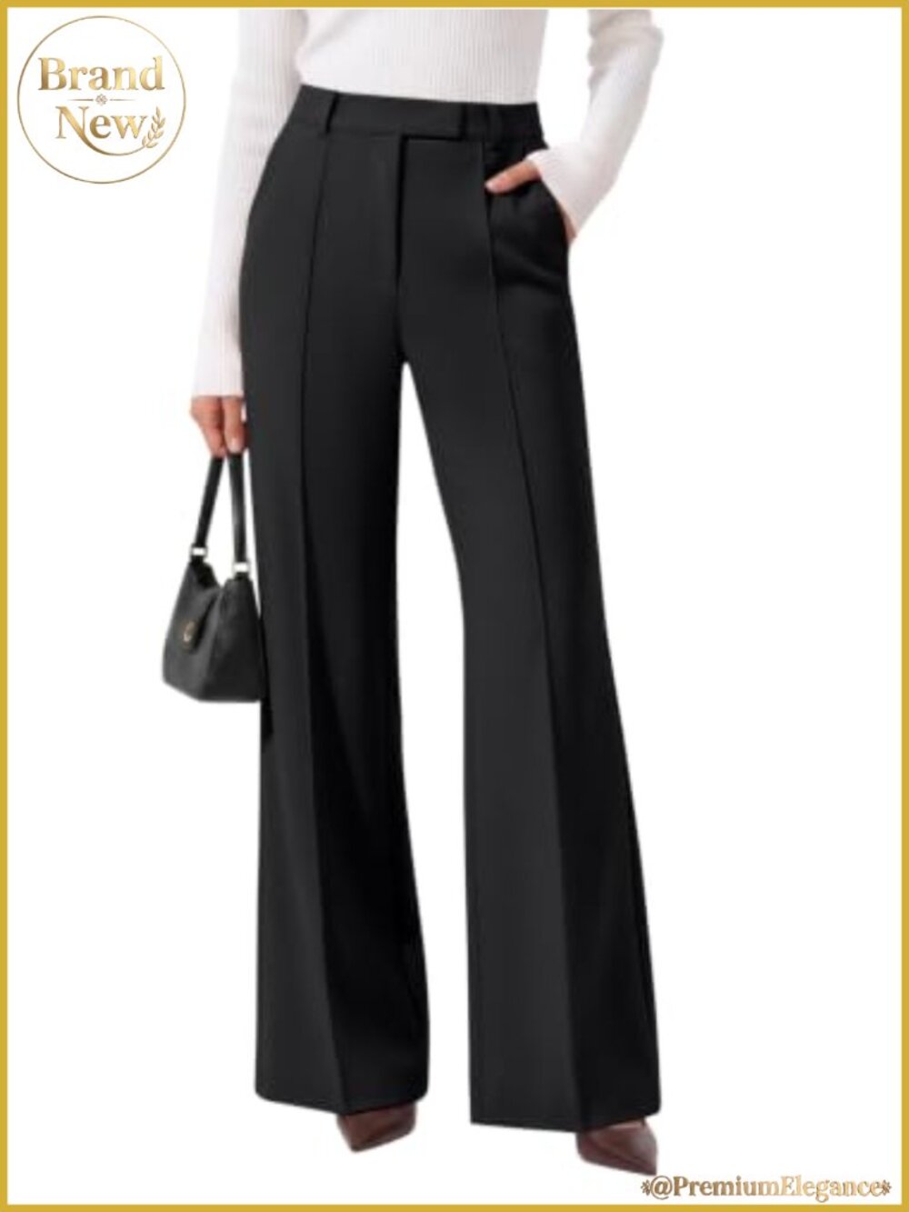 Women Flare Dress Pants Bootcut Business Casual Work Trousers Pintuck